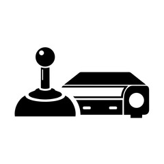 Retro Gaming: An iconic silhouette of a classic joystick and vintage console, evoking a sense of nostalgia for the golden era of video games.