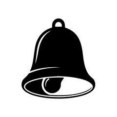 Classic Bell Icon: A simple yet elegant monochrome bell silhouette, perfect for representing alerts, notifications, or a call to attention.