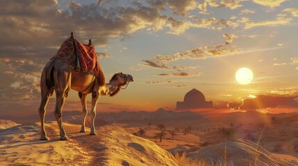 Majestic Camel in Desert Landscape