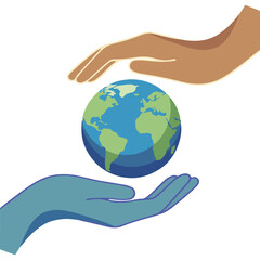 Hands Protecting the Earth – Global Care and Sustainability Vector Illustration