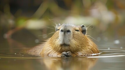 Gentle Capybara by Water