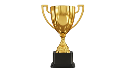 Golden trophy on white background