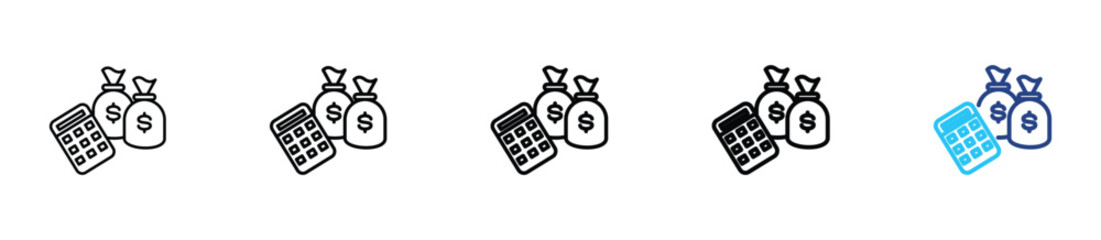 Trading icon set outline vector concept illustrations