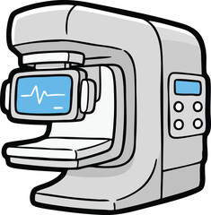 Medical Mammogram Machine Illustration