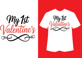 My First Valentines Day on white t-shirt baby