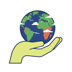 Hands Protecting the Earth – Global Care and Sustainability Vector Illustration