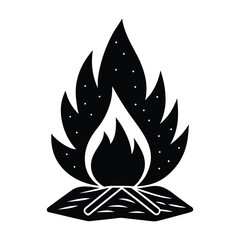 vector illustration of an campfire line illustration