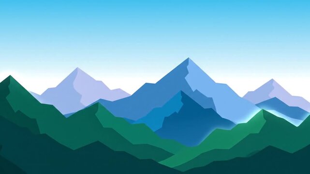 山頂ベクター抽象画 空と環境の調和