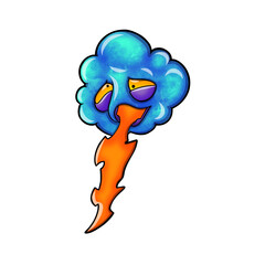  Blue Cloud Character Shooting Lightning