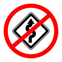 No U-turn sign isolated isolated on transparent background