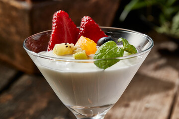 Homemade delicious grassland-style plain fermented yogurt