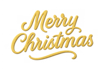 Merry christmas lettering creating a festive holiday greeting. Transparent background for versatile use in designs