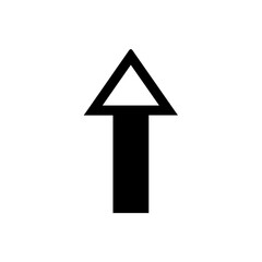 Black arrow sign symbol icon representing 3d growth and success direction concept on a white background