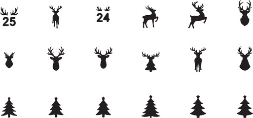 set of silhouettes of people
