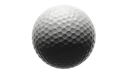 Detailed golf ball texture close up isolated on transparent background