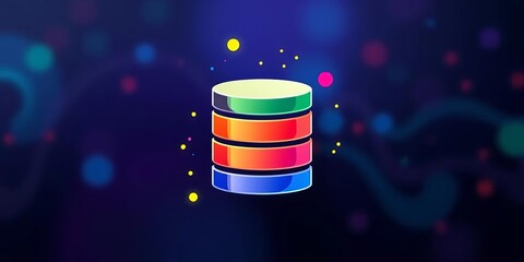 Abstract stylized icon representing a database server, single icon, cloud