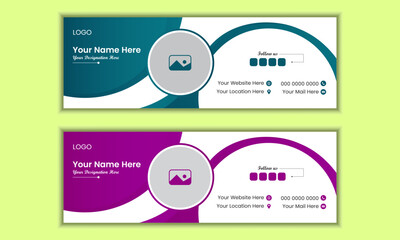 Professional email signature and web banner design template or social media cover page design.