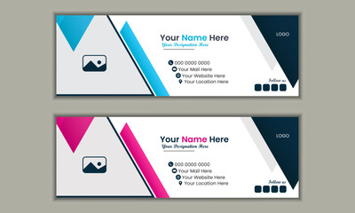 Professional email signature and web banner design template or social media cover page design.
