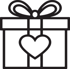 Valentine,  valentine gift box, valentine blac gift box,one line drawing, single line art, continuous line, minimalist, gift box, present,  heart outline, romance, love, valentine's da