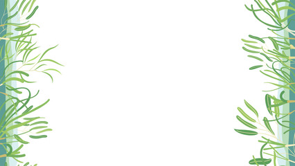 Seaweed frame banner, marine life vector design template. Copy space for text