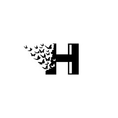 Obraz premium Group of flying birds forming a graceful alphabet symbol. Ideal for freedom themes, wellness brands, spiritual identity, and nature designs.