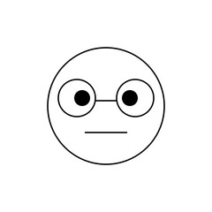 Minimalist Line Art Face with Glasses, Simple Black and White Illustration