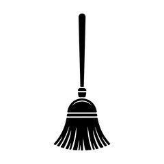 Broom and dustpan isolated on transparent background