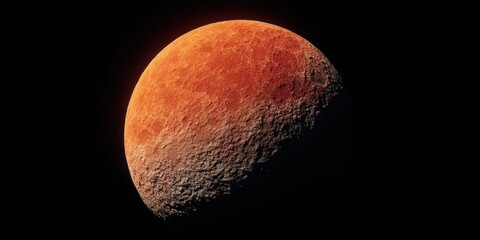 Exploring the mysterious texture of an orange rocky exoplanet in deep space