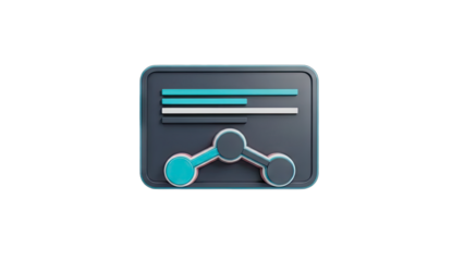 3D Rendered Chart Icon With Data Points Connected By Lines Against A Transparent Background Representing Analytics And Growth Concepts