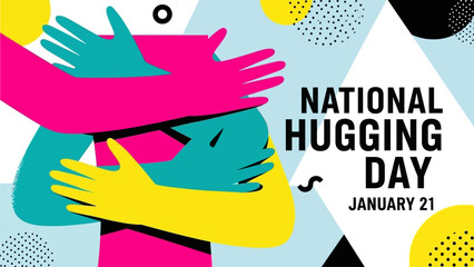 Celebrate National Hugging Day on January 21 with vibrant, joyful designs that promote connection, warmth, and affection, perfect for social media and heartfelt messages
