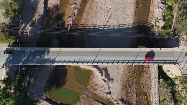 Vista a&eacute;rea con drone de Tilcara en la provincia de Jujuy, Argentina