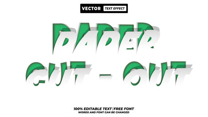 Paper cut-out editable vector text effect for kids, projects, fun social media graphics and playful packaging.