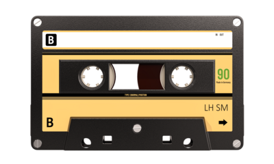 Vintage audio cassette tape 3d isolated