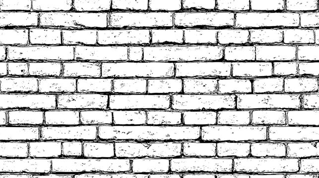 Seamless texture pattern of stone brick wall outline drawing bricks and stones walls fence textures Architectural Drawings Vector black and white