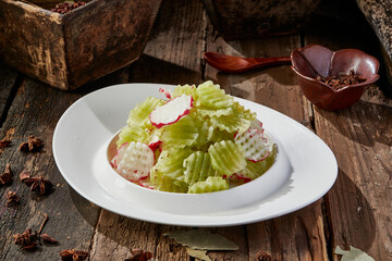 Cold Mixed Asparagus and Cherry Radish