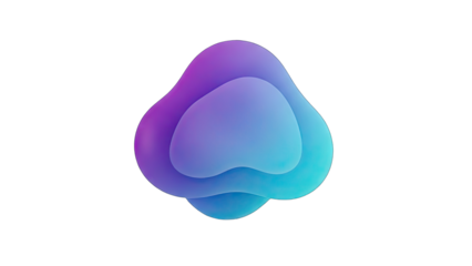 Abstract Gradient Blob with Smooth Undulating Layers and Soft Lighting on a Black Background Representing Fluidity and Modern Design