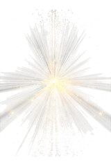 Obraz premium A bright and powerful golden light burst creating a beautiful abstract pattern isolated on transparent background