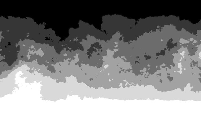 Abstract black and white grayscale background with layered cloud like camouflage texture