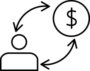 Person sending and receiving money financial transaction