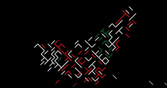 Flowing Diagonal Elements Form United Arab Emirates Map Silhouette