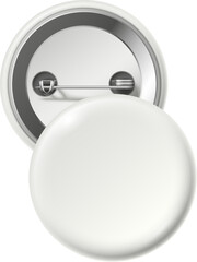 Blank white badges holding metal pin customizable design