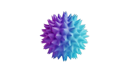 Abstract Spiky Sphere With Purple And Blue Gradient Lighting And A Black Background