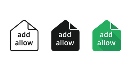 Allow file document icon sign vector symbol illustration concept for permission and access control interface.