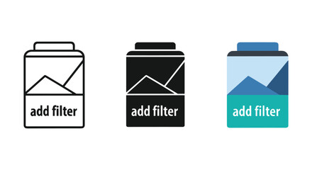Add filter photo processing icon vector symbol illustration for image editing and digital manipulation.