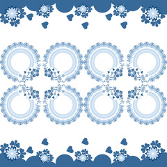 Vector decorative snowflake frames, floral frames, and technical gear ornament illustrations for winter pattern design. Native American tribal fabric. Mexican Navajo tribal ethnic boho indian texture