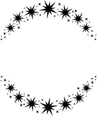 Circular star elements forming decorative border frame