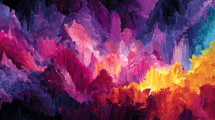 Colorful abstract watercolor background with soft landscape tones