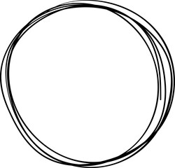 Hand drawing imperfect circle outlining simple shape