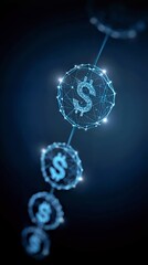 Digital Currency Networks: Futuristic Dollar Symbol in Tech Connectivity