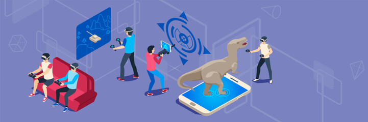 People playing extended reality games and experiencing digital entertainment